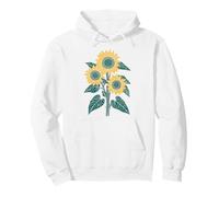 Trois tournesols Botanical Line Art Design Sweat à Capuche