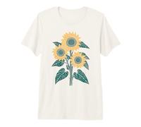 Trois tournesols Botanical Line Art Design T-Shirt Haut de Gamme