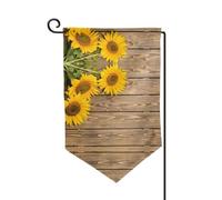 Trois tournesols sur bois imprimé double face de qualité supérieure, drapeaux de jardin pour décoration d'intérieur - Résistant aux intempéries et double couture - 45,7 x 31,8 cm