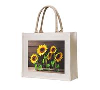 Trois tournesols sur bois imprimé sac fourre-tout personnalisé sac cadeau sac de plage sac de voyage sacs de courses, cadeau pour femme maman