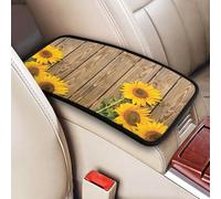 Trois tournesols sur un plateau en bois,Coussin de protection universel pour accoudoir de console centrale de véhicule, doux et confortable, pour poignée de maintien.