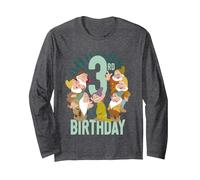 Troisième anniversaire de Blanche-Neige des Sept Nains de Disney Manche Longue, Unisexe pour adultes, Chiné Foncé, XL