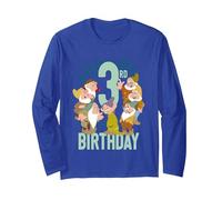 Troisième anniversaire de Blanche-Neige des Sept Nains de Disney Manche Longue, Unisexe pour adultes, Bleu Royal, XL
