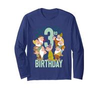 Troisième anniversaire de Blanche-Neige des Sept Nains de Disney Manche Longue, Unisexe pour adultes, Bleu Marine, XL