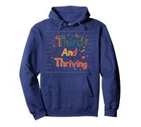 Troisième et prospère : réussite Scolaire Joyeuse Sweat à Capuche, Unisexe pour Adultes, Bleu Marine, XL