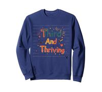 Troisième et prospère : réussite Scolaire Joyeuse Sweatshirt, Unisexe pour Adultes, Bleu Marine, M