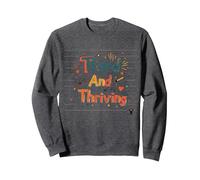 Troisième et prospère : réussite Scolaire Joyeuse Sweatshirt, Unisexe pour Adultes, Chiné Foncé, XXL