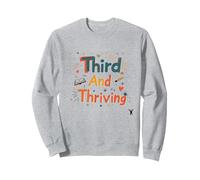 Troisième et prospère : réussite Scolaire Joyeuse Sweatshirt, Unisexe pour Adultes, Gris Chiné, L
