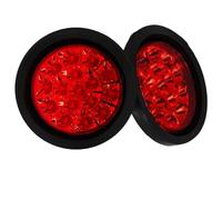 Troisième Feu Stop Feu Arrière Remorque Led Rond 24V 4" Rouge 16LED Étanche Feu Stop Pour Camion Camping-car Bateau Caravane Van Pick-up 3ème Feu Freinage