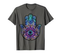 Troisième œil psychédélique avec main de Fatima colorée T-Shirt