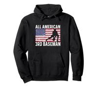 Troisième joueur de base 4 juillet Tous les drapeaux américains USA Sweat à Capuche