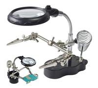 Troisième Main Loupe LED avec Pince Bras Articulé Support Bricolage Soudure