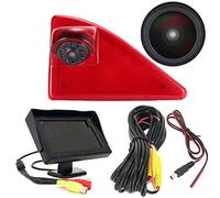 Troisième monté sur Toit Haut Lampe Frein lumière arrière Caméra de recul Peut Ajuster l'angle Vision Nocturne Infrarouge pour Opel/Vauxhall Movano/Renault Master/NV400+ Moniteur de 4.3 Pouces