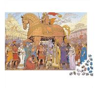 Trojan Horse 1000 Pièces Jigsaw Jigsaw Puzzle Recycled Ancient Mythology Senior Jigsaw Puzzles Accessoire de Jeu de Soirée Developing Garçons et Filles‘s Intelligence Éducatif Amusant 38x26cm/100...