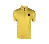 Trojan Polo pour homme - T-shirt uni à manches courtes avec col zippé et badge - Coton interlock épais - TR/8970, moutarde, 3XL