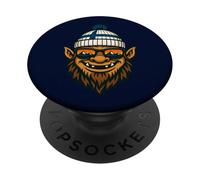 Troll de Finlande avec Bonnet et reflet Coucher de Soleil de Montagne PopSockets PopGrip Adhésif
