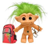Troll Doll Keychain - Good Luck Troll Dolls, Key Rings Cute, Keychain Key Holder, 10cm Crazy Colour Hair Figurine Key Ring, Mignon Cartoon Bag Purse Charm Kids Toy