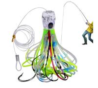 Troll Leurre pour pêcheur - Appât simulé pour calamars perches - Pêche en mer réaliste Leurre flottant pour truite, kayak, nuit, pêcheur, poisson-chat, perche, pêche à la mouche, papa, passionné