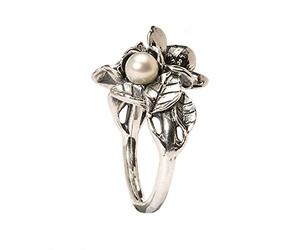 Trollbeads - Bague Femme hawt Corne with Pearl - Argent 925/1000 - T 53 (16.9) - tagri-00223-u