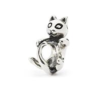 Trollbeads Chaton joyeux perle argentée, small, Argent sterling, 0
