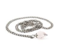 Trollbeads Collier fantaisie en quartz rose, utilisable sans fermoir, différents styles avec une seule chaîne, 100, Gemme quartz Quartz rose Pierre précieuse, Quartz