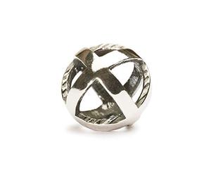 Trollbeads Damen-Bead Bleib Positiv 925 Sterling Silber TAGBE-10019, Eén maat, Argent, Pas de gemme