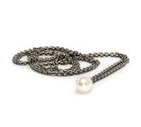 Trollbeads Silver 925 Fantasy Necklace With White Pearl, 120 cm / 47.2 inch