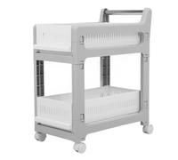 Trollerie de rangement Tirodes coulissantes Chariot d'utilité de roulement avec roues universelles pour la cuisine salle de bain chambre élégante fonctionnelle spacieuse (2 couches)