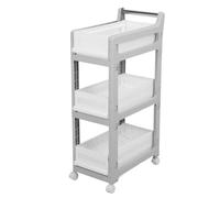 Trollerie de rangement Tirodes coulissantes Chariot d'utilité de roulement avec roues universelles pour la cuisine salle de bain chambre élégante fonctionnelle spacieuse (3 couches)