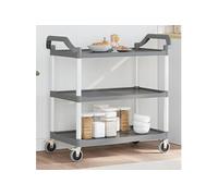 Trolley 3-laags 99x50x96 cm aluminium grijs30319