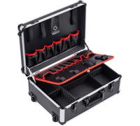 Meister 9095080 Chariot à outils vide - 460 x 350 x 190 mm - Avec roulettes - Répartition individuelle - 15 poches à outils - Avec bandes élastiques - Charge maximale : 15 kg - Mallette solide en