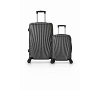 TROLLEY ADC Set de 2 Valises ABS - Cabine 55cm + XL 75cm - Bagage Avion Soute & Cabine - 4 Roues 360° - Cadenas (Gris, Set XL 75cm soute + Cabine 55cm)