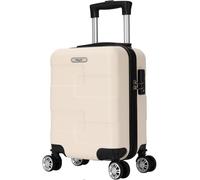 Valise cabine Ryanair 40x30x20 cm - ABS rigide léger - 4 roues double amovible - Blanc - TROLLEY ADC - Étiquette bagage offerte