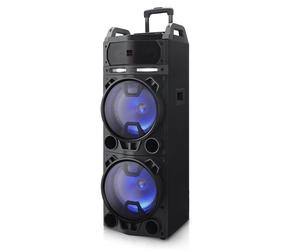 TROLLEY AIWA KBTUS 900 KARAOKE LED avec des microphones sans fil 100W Party Serline, BT, télécommand