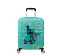 American Tourister Wavebreaker Disney - Valise pour Enfant Stitch Flower 55 x 40 x 20 cm - Chariot de Cabine Rigide Adapté à la Plupart des Compagnies Aériennes, y Compris Ryanair - Serrure TSA - 36 L