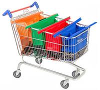 Trolley Bags 4 Sacs à Courses/Commissions avec Poignées Renforcées - Parfait pour Chariot
