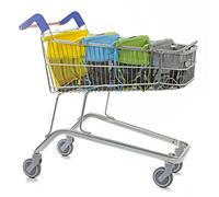 TROLLEY BAGS Sac Jeu de 4 de Chariot de Courses pour Chariot à roulettes de Supermarché Sac de Plage (Pastel)