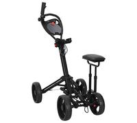 Trolley de Golf avec Siège Noir Aluminium Pliable vidaXL