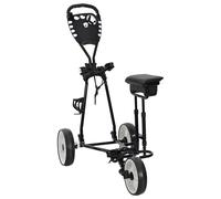 Trolley de Golf avec Siège Noir et Blanc 100 x 60 x 130 cm Fer vidaXL