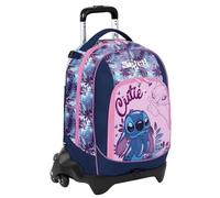 Trolley Jack-3WD School Stitch avec sac à dos détachable By Seven + 7 stylos à pression et porte-clés Deluxe Stitch, multicolore, media, classique