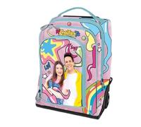 Trolley Me Contro Te Rose Girl Sac à dos pour filles de l'école primaire + 7 stylos, porte-clés à paillettes, stylo coloré