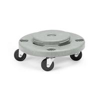HENDI Base, Support, Chariot Roulant avec Roulettes Pivotantes, Rond, Pour HENDI 691403 Poubelle Ronde, 400X(H)165 mm, Gris, Polypropylène