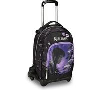 Trolley School Jack 3 Roues, Mercredi ¿ Be The Strange You Want To, Noir Violet ¿ 3 En 1, Triple Usage, Sac À Dos Avec Chariot Détachable, Poche Porte-Bouteille, Sac À Dos D'École Fille,