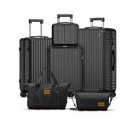 Trolleyset LG2 Set de valises à coque dure (S,M,L,XL) valise à roulettes, valise de voyage, bagage à main 4 roulettes, matériau ABS, serrure douanière TSA, set de 6 pièces