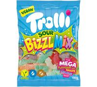 Trolli Bizzl Mix Sour Lot de 3 paquets de 150 g de mélange de gommes aux fruits extra acides sucrées
