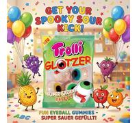 Trolli Bonbon Halloween Œil Glotzer Fruit mélangé – Sac de 75 g