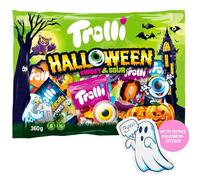 Trolli Halloween Sweet & Sour 360g grand paquet mélange de friandises avec Glotzer, Acidu-Bill, Dracula & friandises effrayantes - autocollants fantômes inclus
