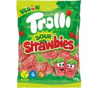 Trolli Sour Strawbies Sachet de gommes aux fruits acidulées Paquet de 150g