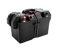 Trolling Battery Box, Boîte à batterie multifonction extérieure Coffre PP robuste, Protection batterie sécurisée voiture Yacht, Idéal Activités Plein Air Caravaning, Grande capacité 44x24,5x27cm