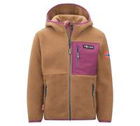 Trollkids - Aurlandsfjord Jacket - Polaire enfant Almond / Bright Berry / Madeira Blue - Taille de l'enfant 128 cm
